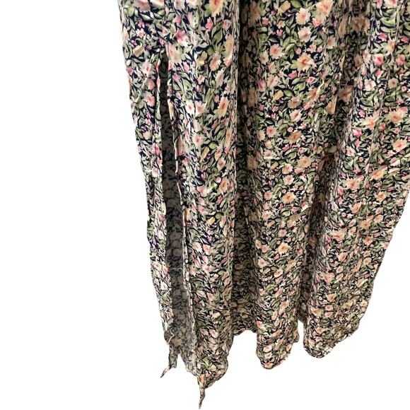 Lily Rose Floral Maxi Summer Dress Smocking Spaghetti Straps Molded Cups XL - Picture 5 of 8